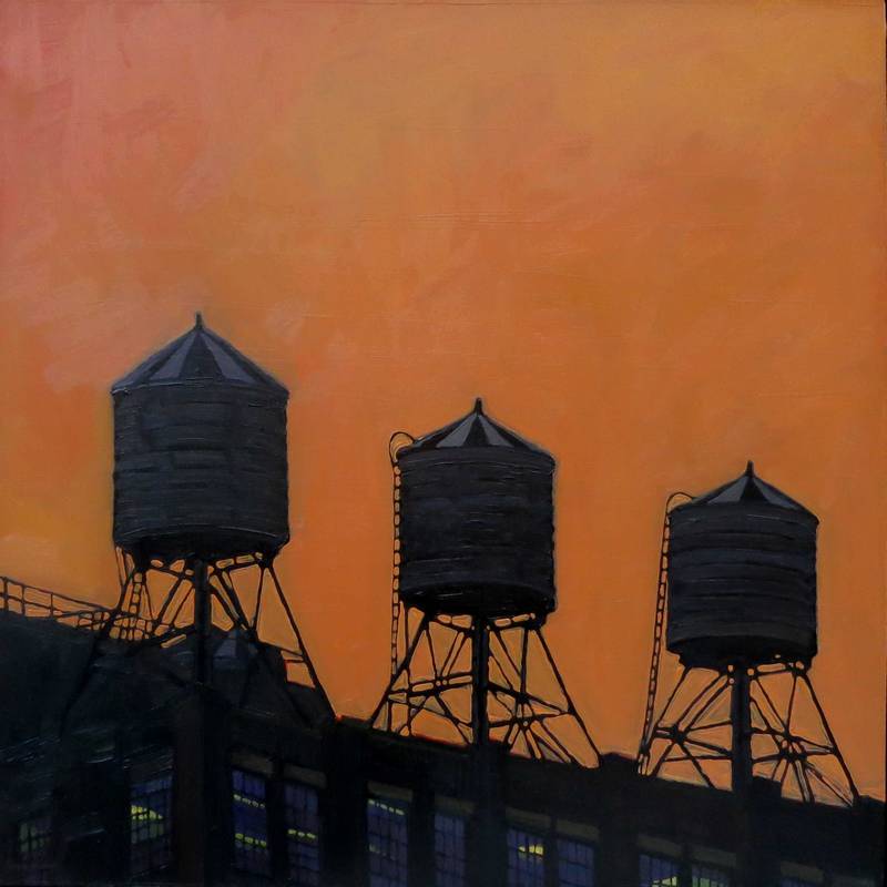 SONYA SKLAROFF - Warehouse Water Towers - 61 x 61 cm